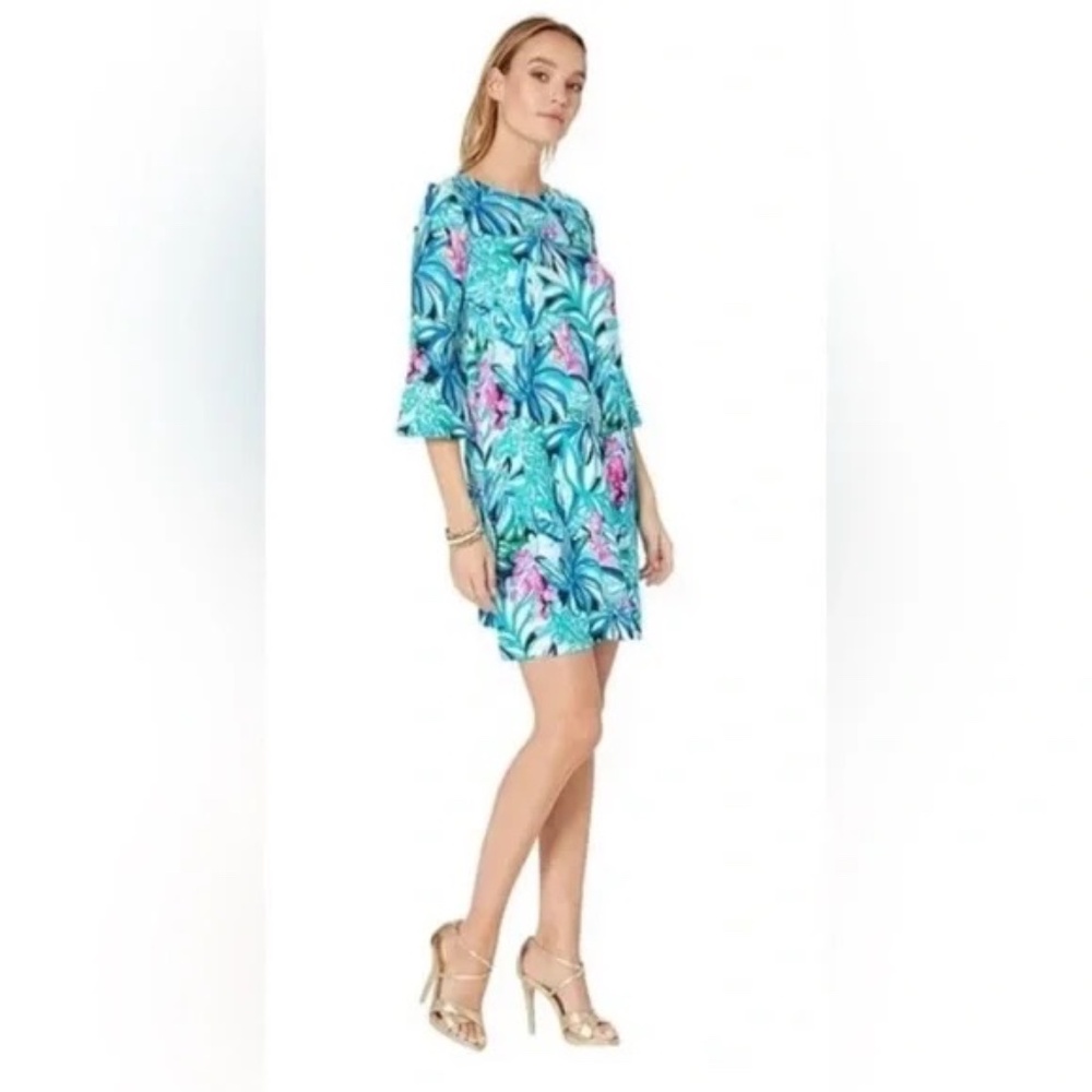 Lilly Pulitzer Ophelia Swing Dress Maldives Green Hype It Up - Picture 2 of 9